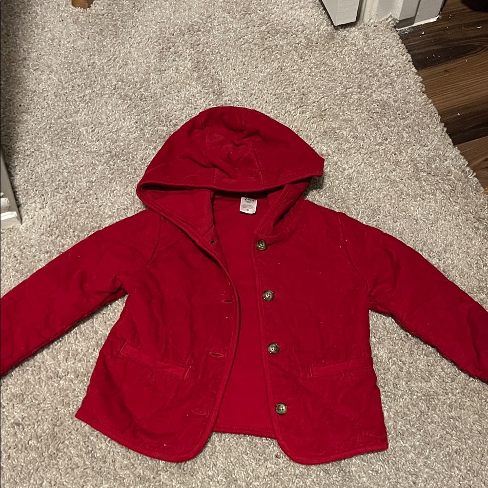 24mo Toddler Red Hooded Jacket